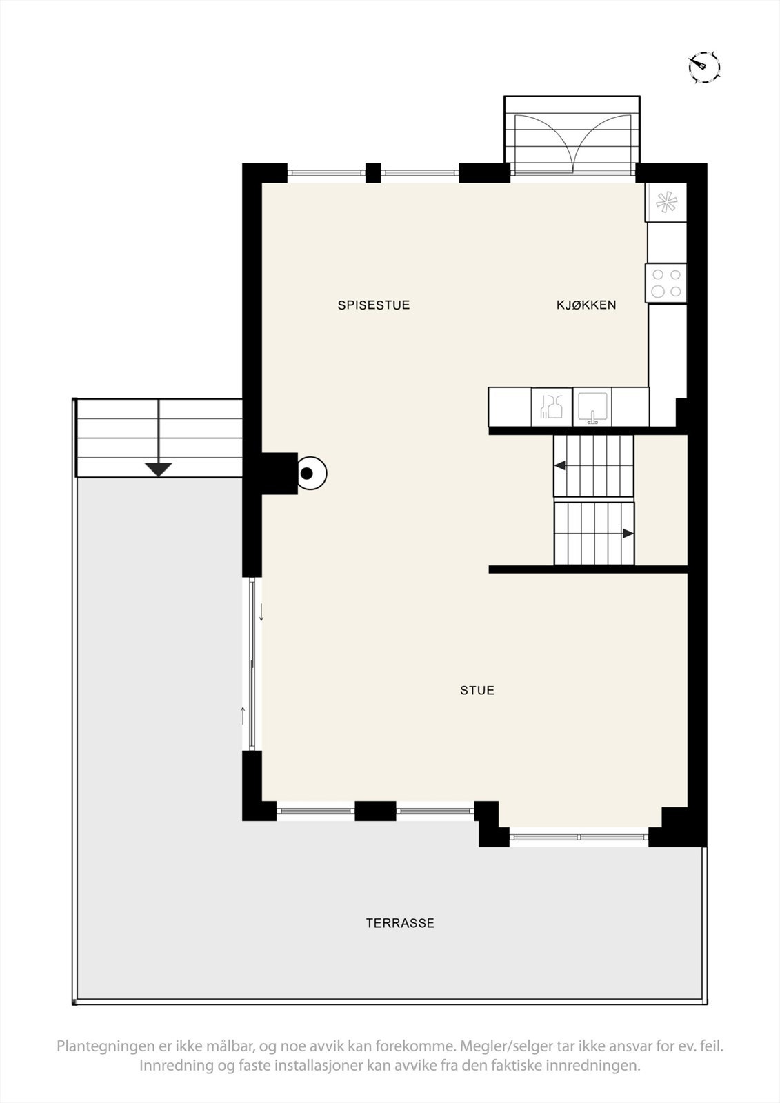 Plantegning 1.etasje BRA-i 62 kvm. Galleribilde