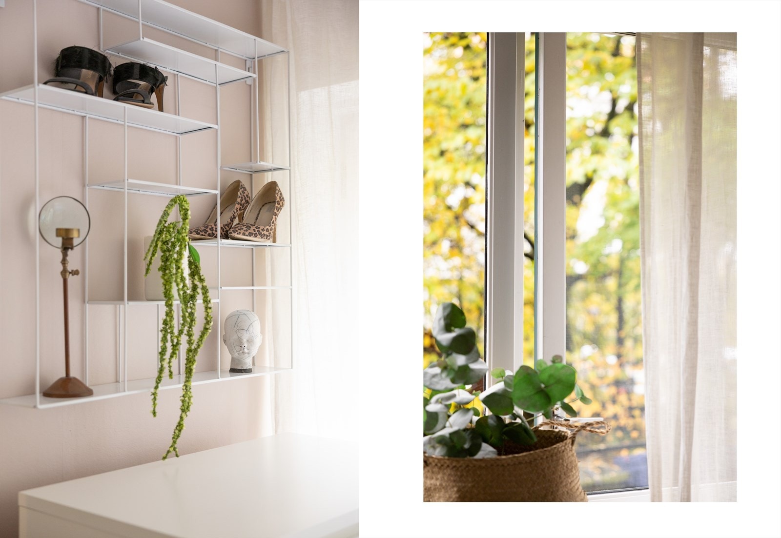 Utsikt mot grøntområde gjennom vindu med 2-lags isolerglass (kilde: tilstandsrapport). Galleribilde