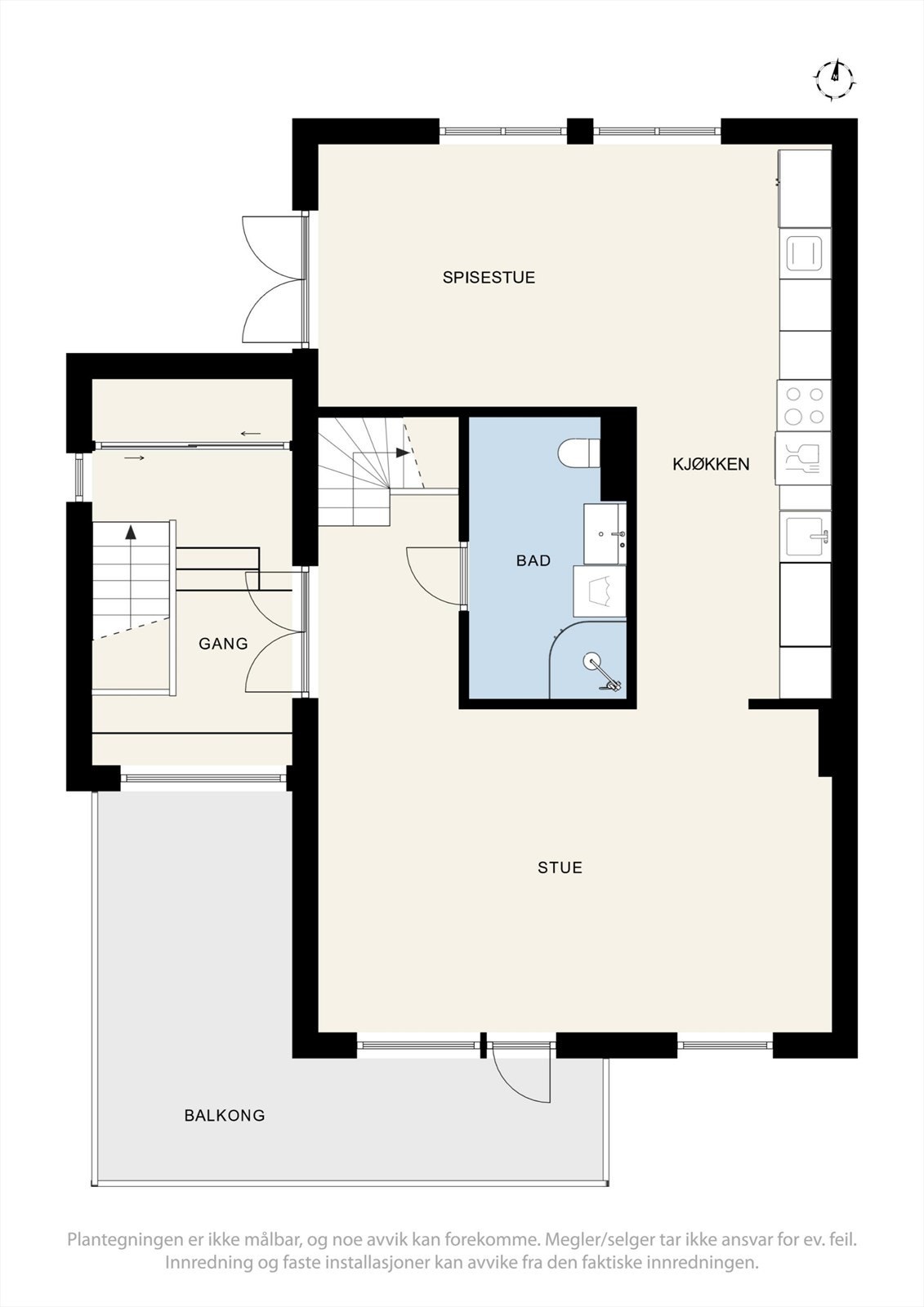 Plantegning 1. etasje - Frænavegen 61A. Galleribilde