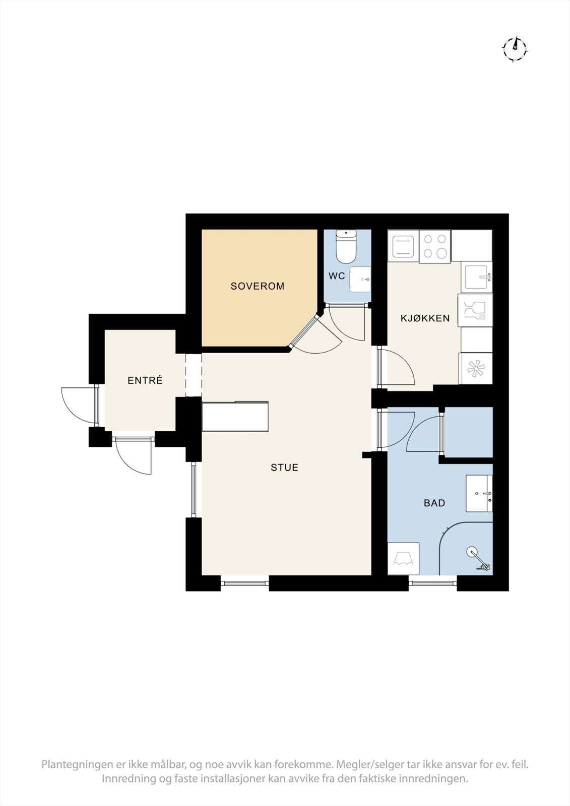Plantegning Hybel - Frænavegen 61A. Galleribilde