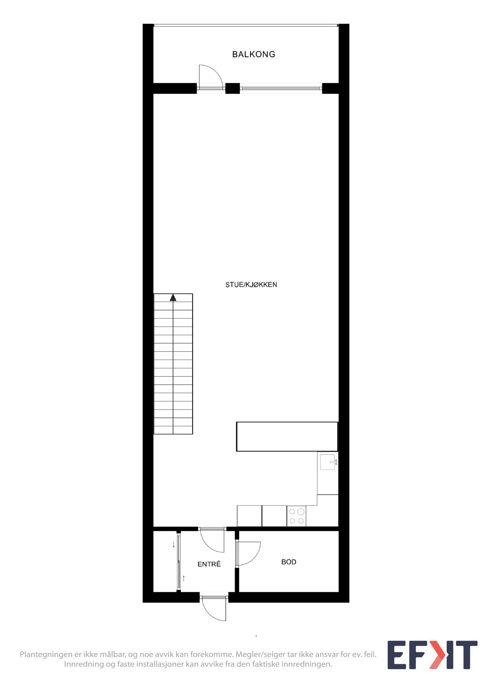 Plantegning, 3. etasje - ikke målbare og avvik kan forekomme Galleribilde