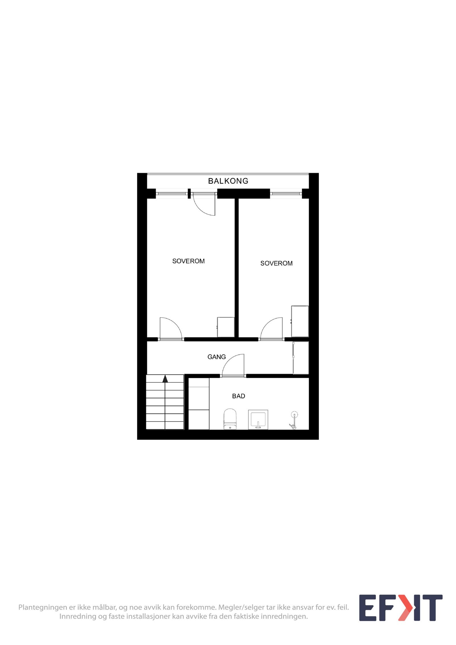 Plantegning, 2. etasje - ikke målbare og avvik kan forekomme Galleribilde