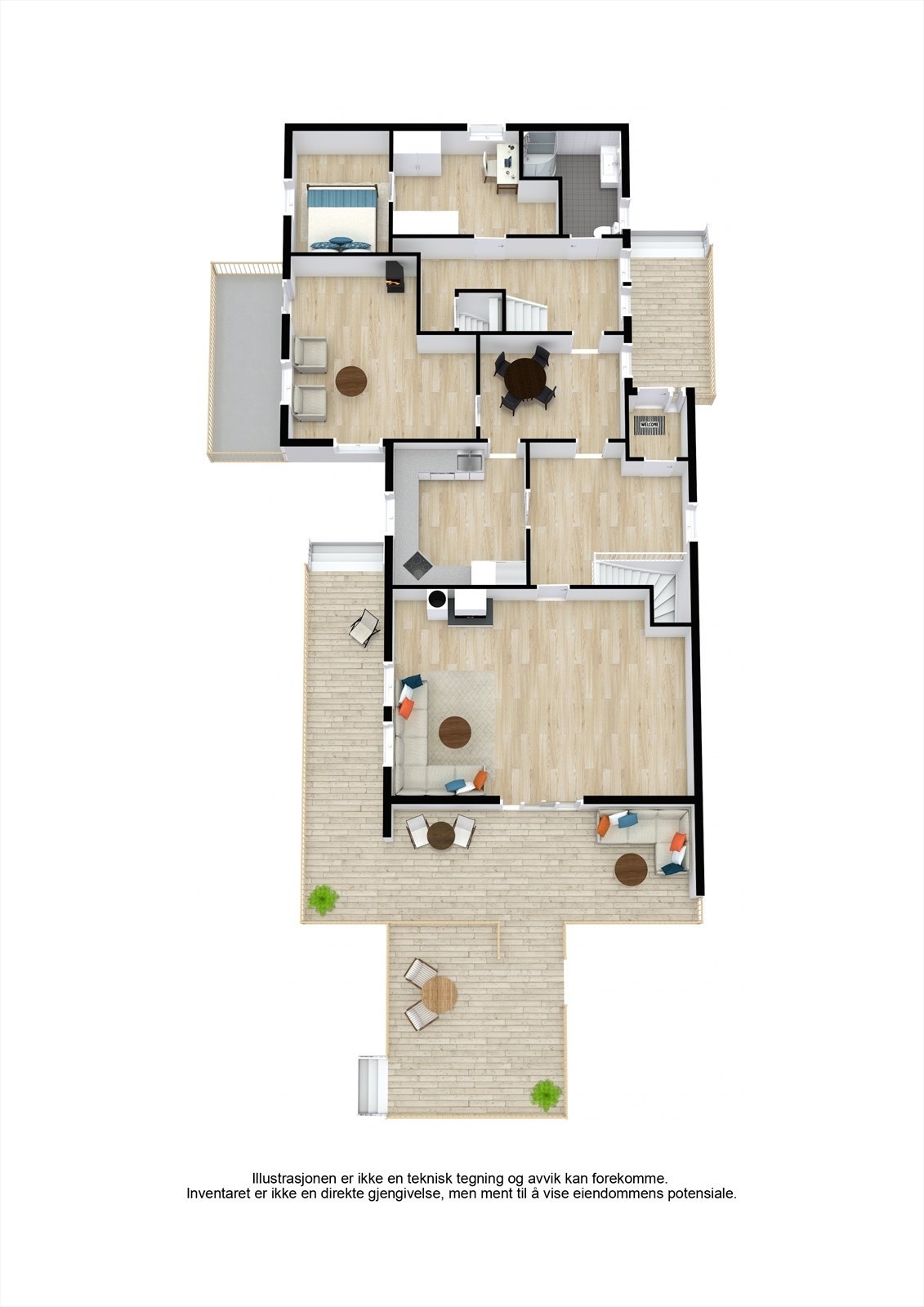 Planskisse hovedetasje. Galleribilde