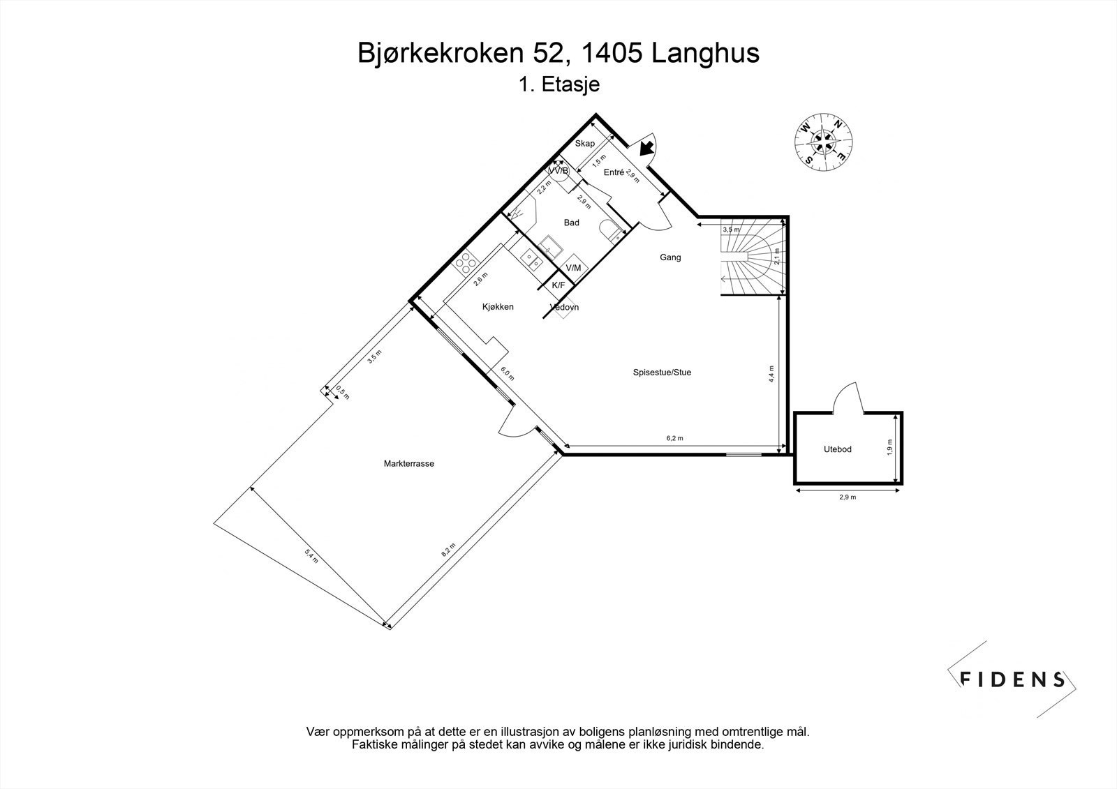 Plantegning 1. etasje Galleribilde