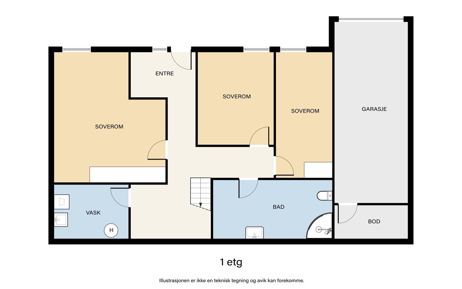 Plantegning underetasje. Galleribilde