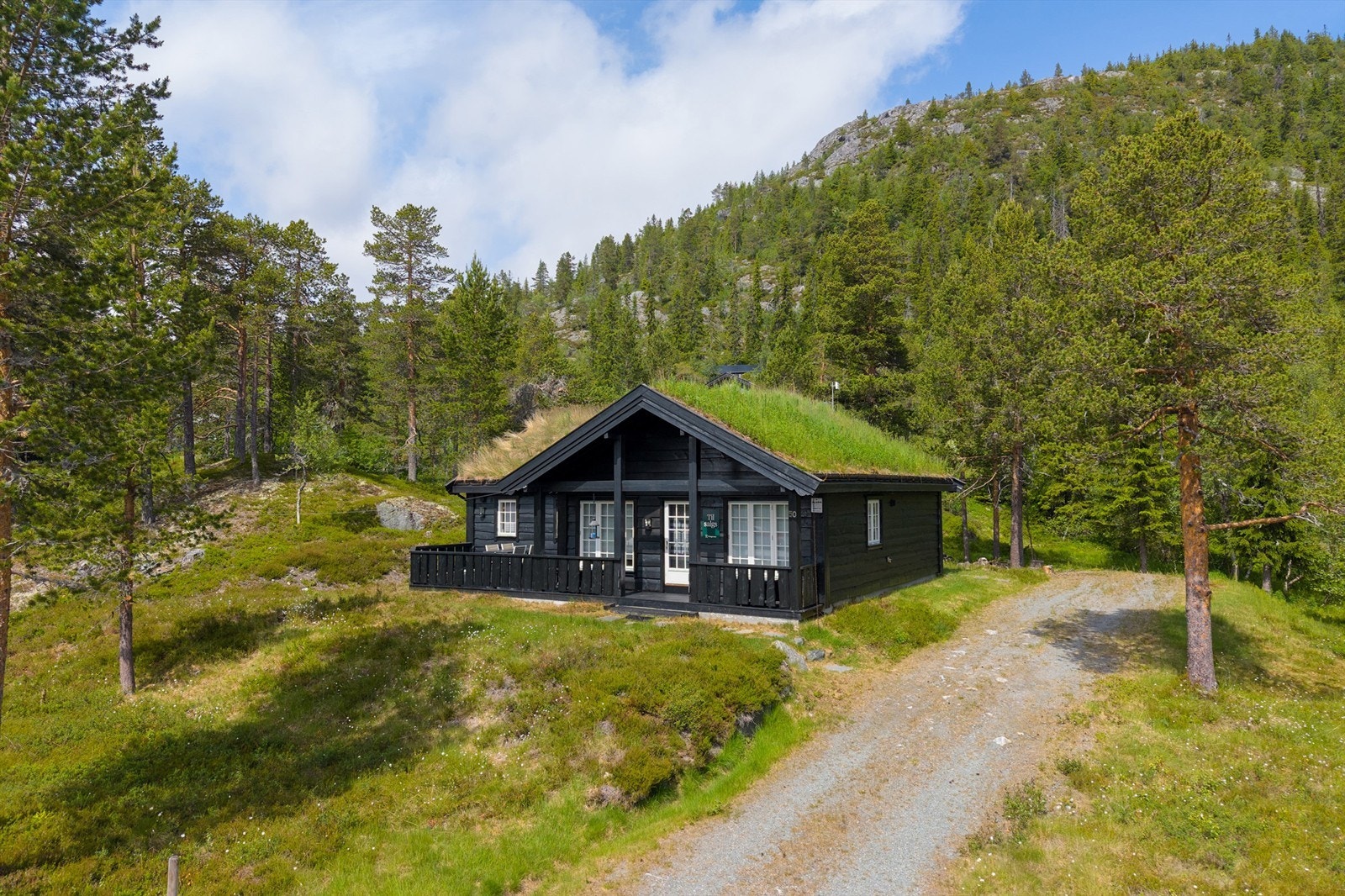 Kjørevei frem til døren, med gode parkeringsmuligheter og elbil-lader som medfølger Galleribilde