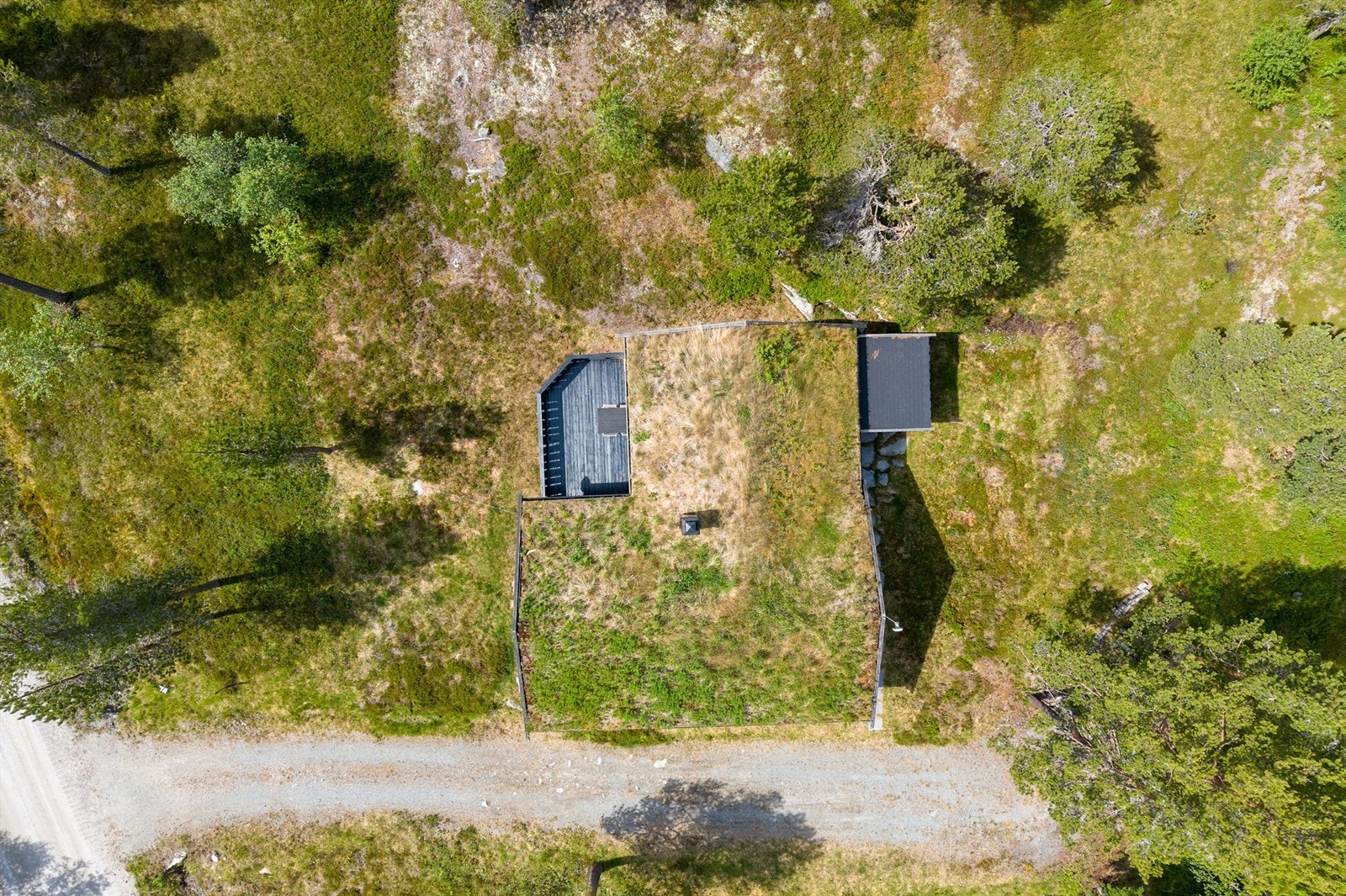 Hytta sett ovenfra Galleribilde