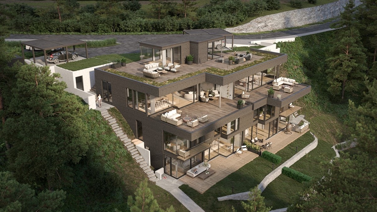 Illustrasjonsbilde fasade. Galleribilde