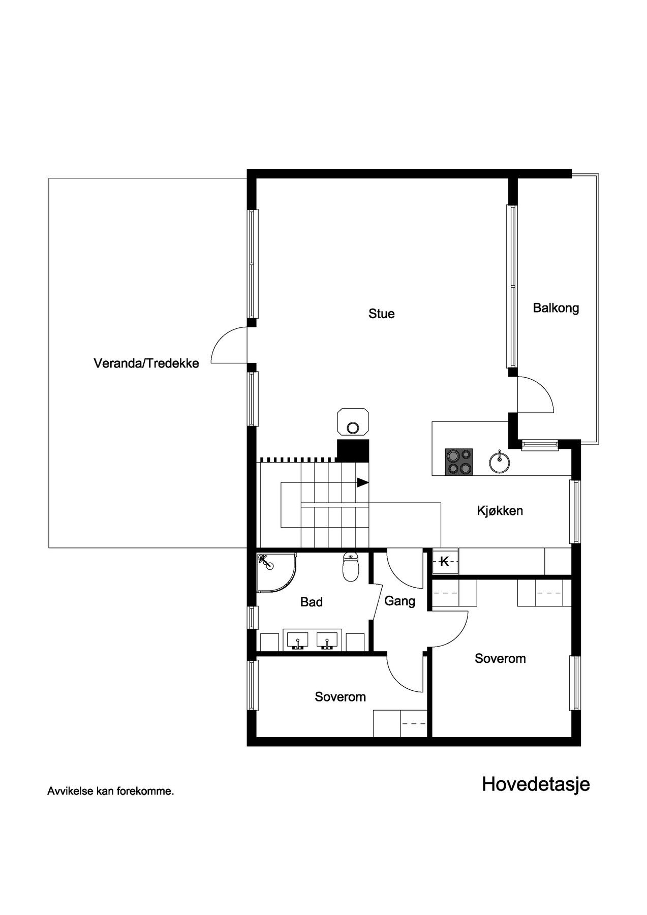 Plantegning, 1 etg. Galleribilde