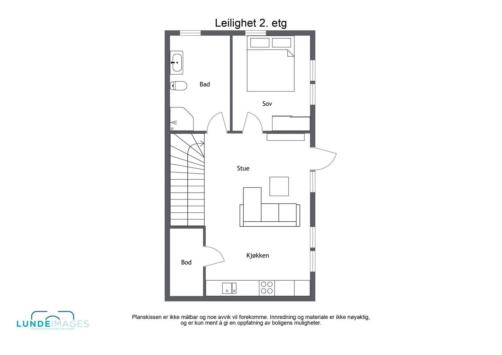 Planskisse 2. etasje leilighet 2 - ikke målbar Galleribilde