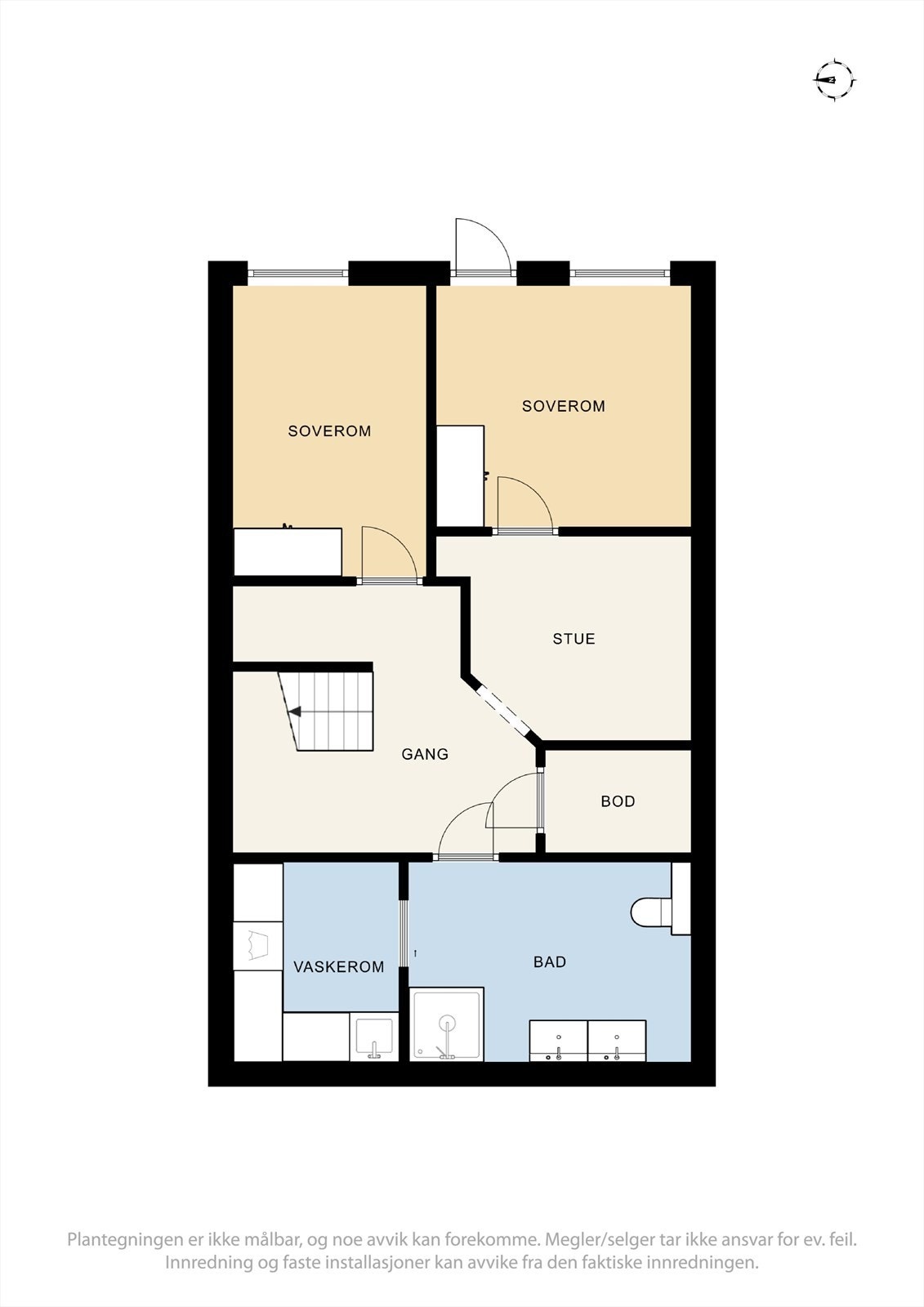 Plantegning av boligens underetasje. Galleribilde