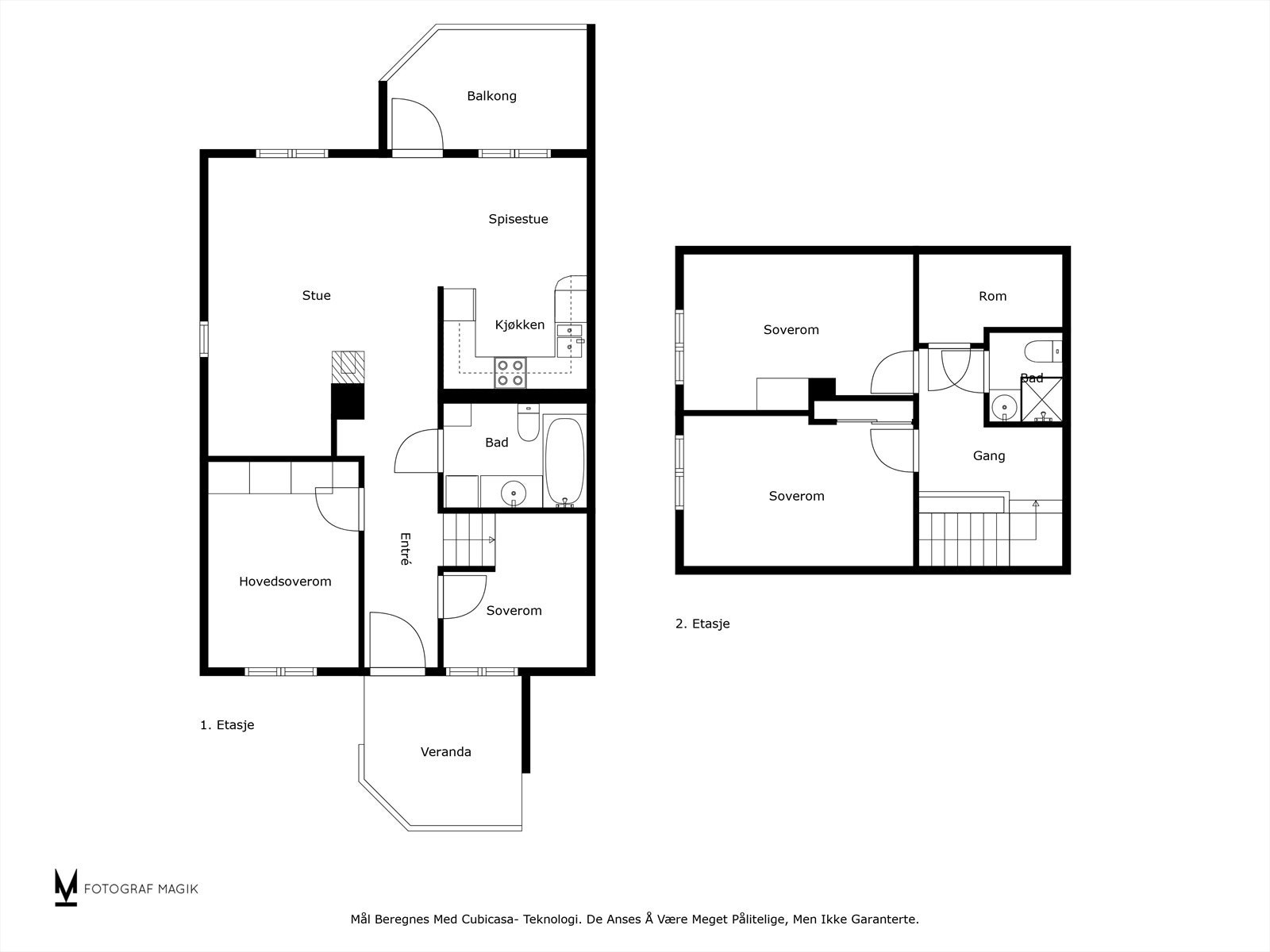 Plantegninger begge etasjer Galleribilde