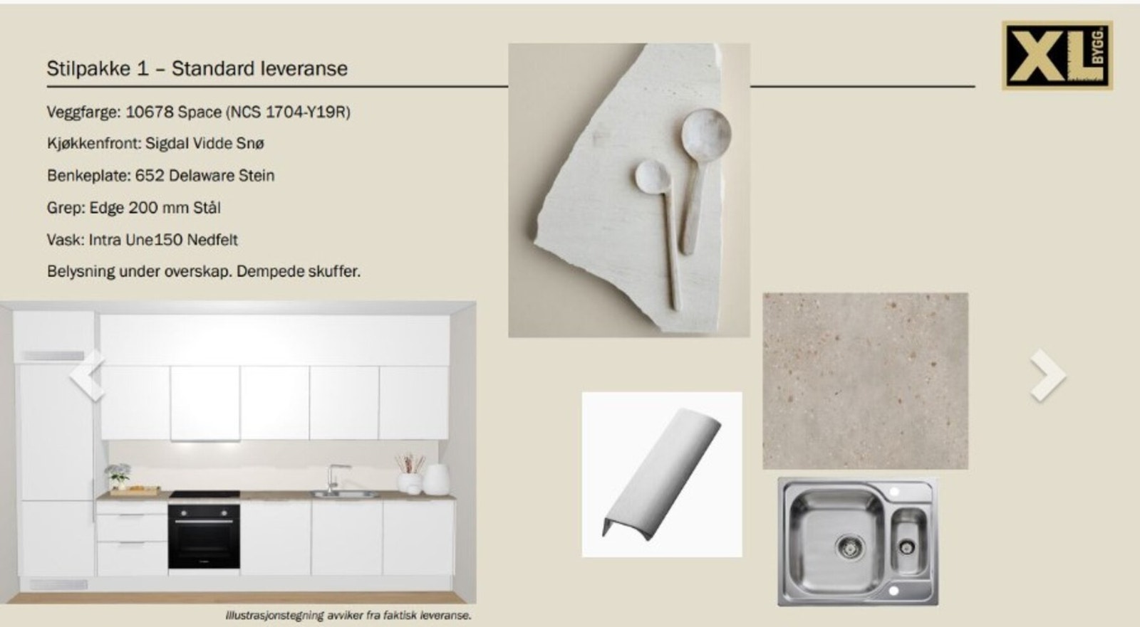 Leveransebeskrivelse av kjøkken Galleribilde