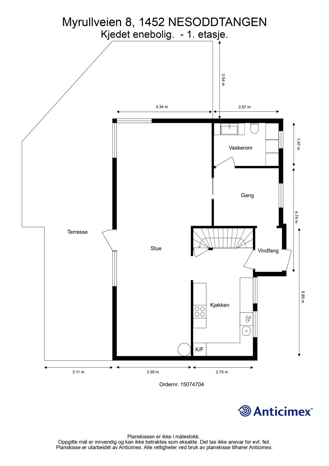 Plantegning 1. etasje Galleribilde