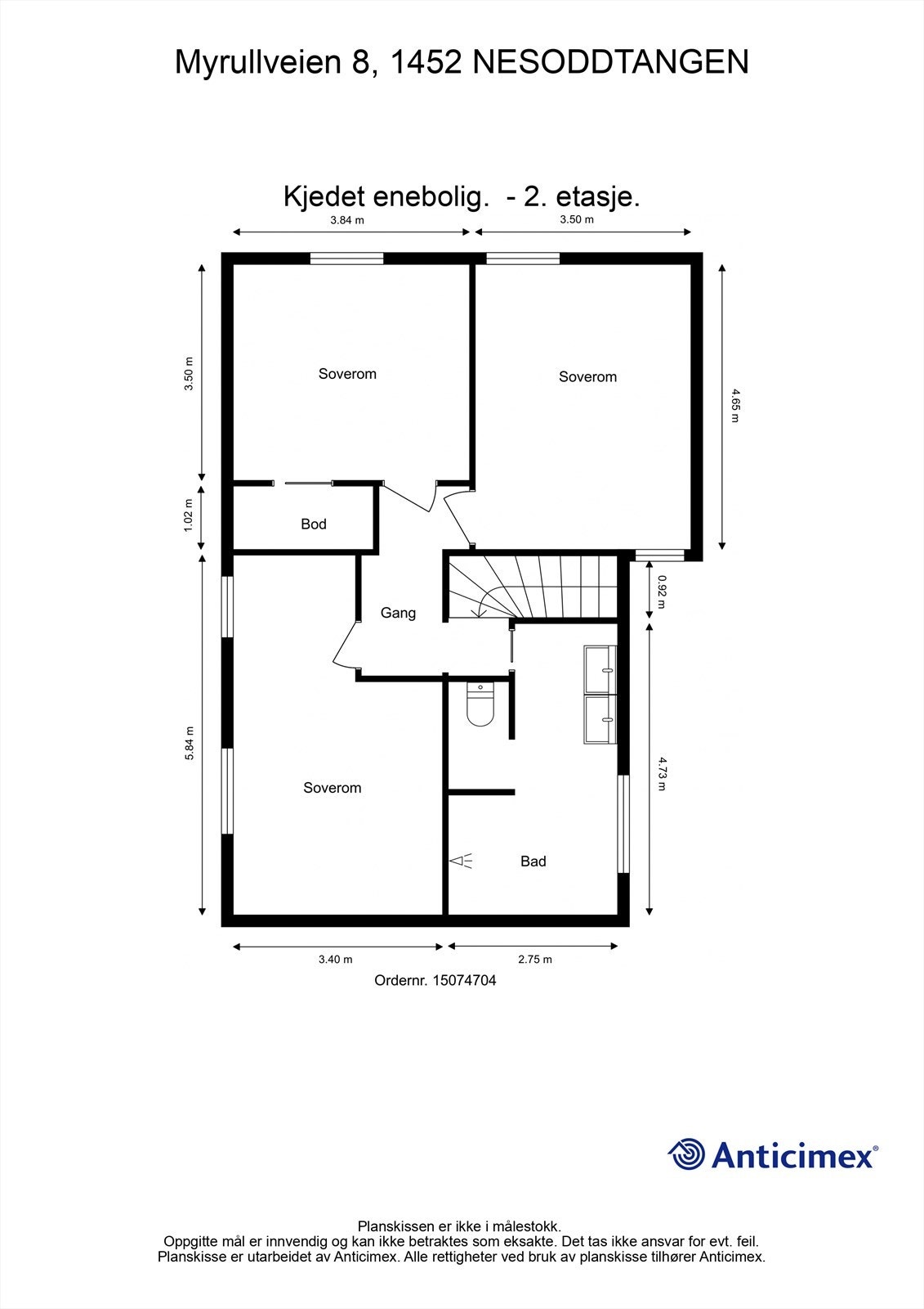 Plantegning 2. etasje Galleribilde