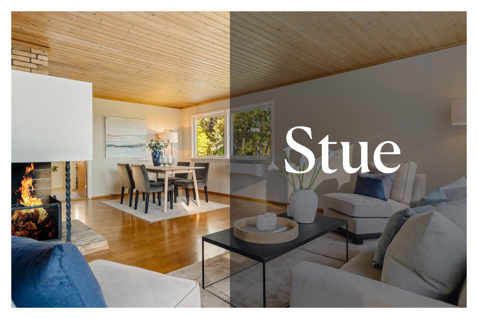 Vi tar turen inn i stuen først Galleribilde