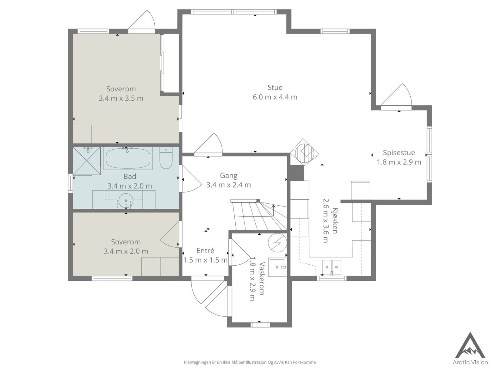 Plantegning 1. etasje Galleribilde