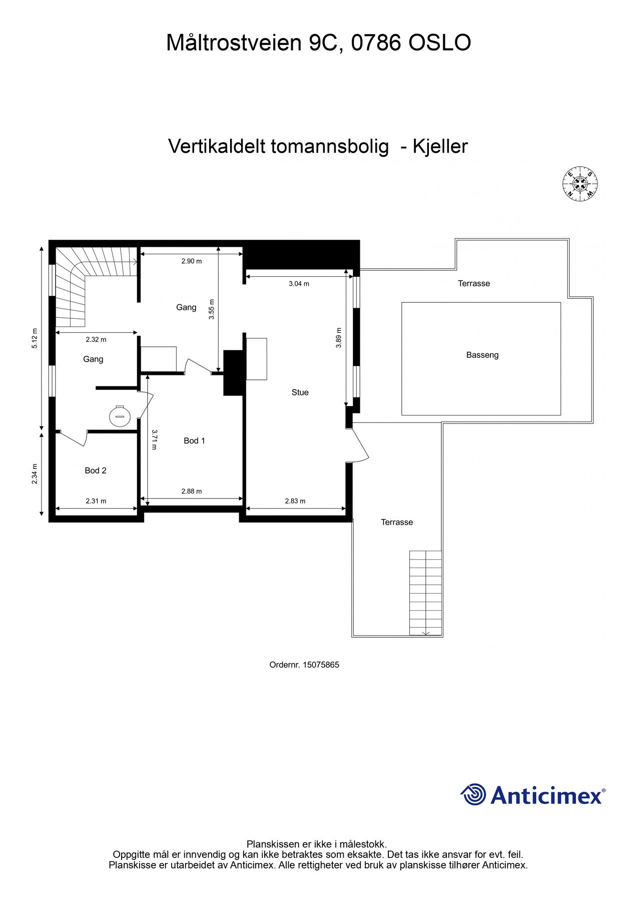 Plantegning kjeller. Galleribilde