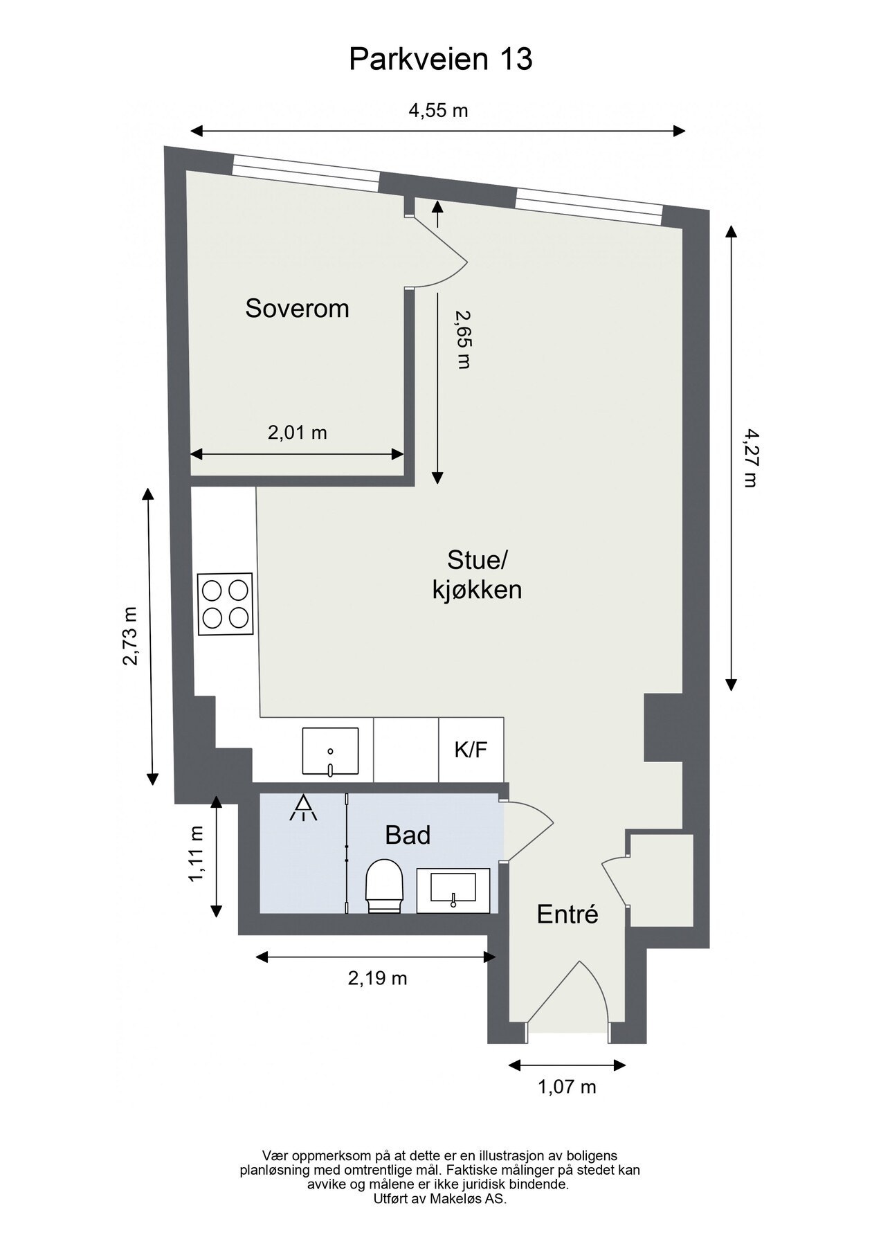 Leilighetens plantegning | 5. etasje. Galleribilde