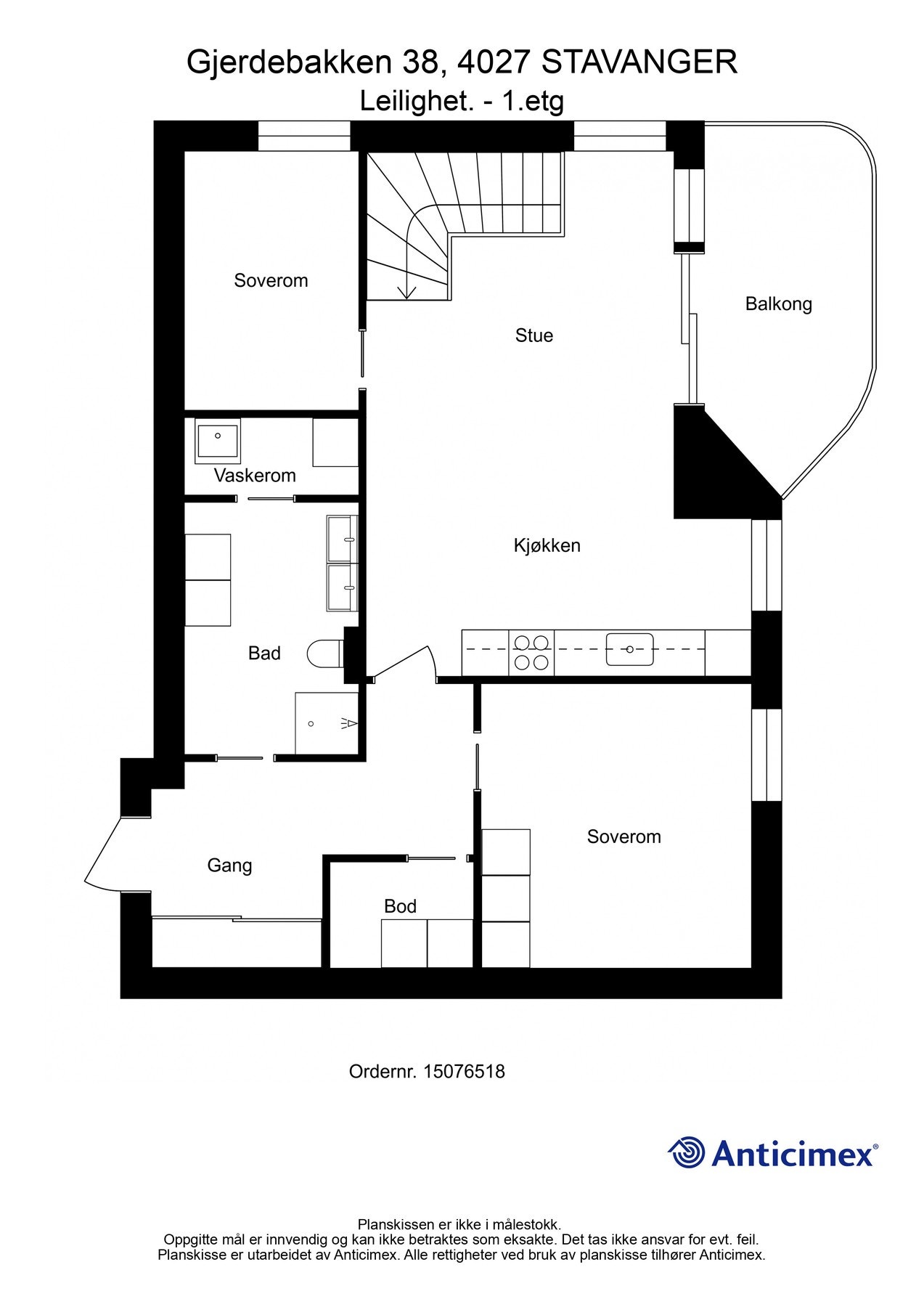 Plantegning 1 etg. Galleribilde