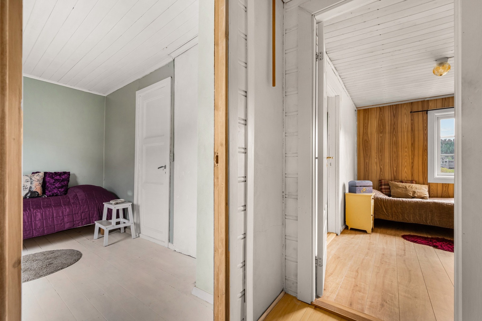 Gangen leder videre inn til soverommene. Galleribilde