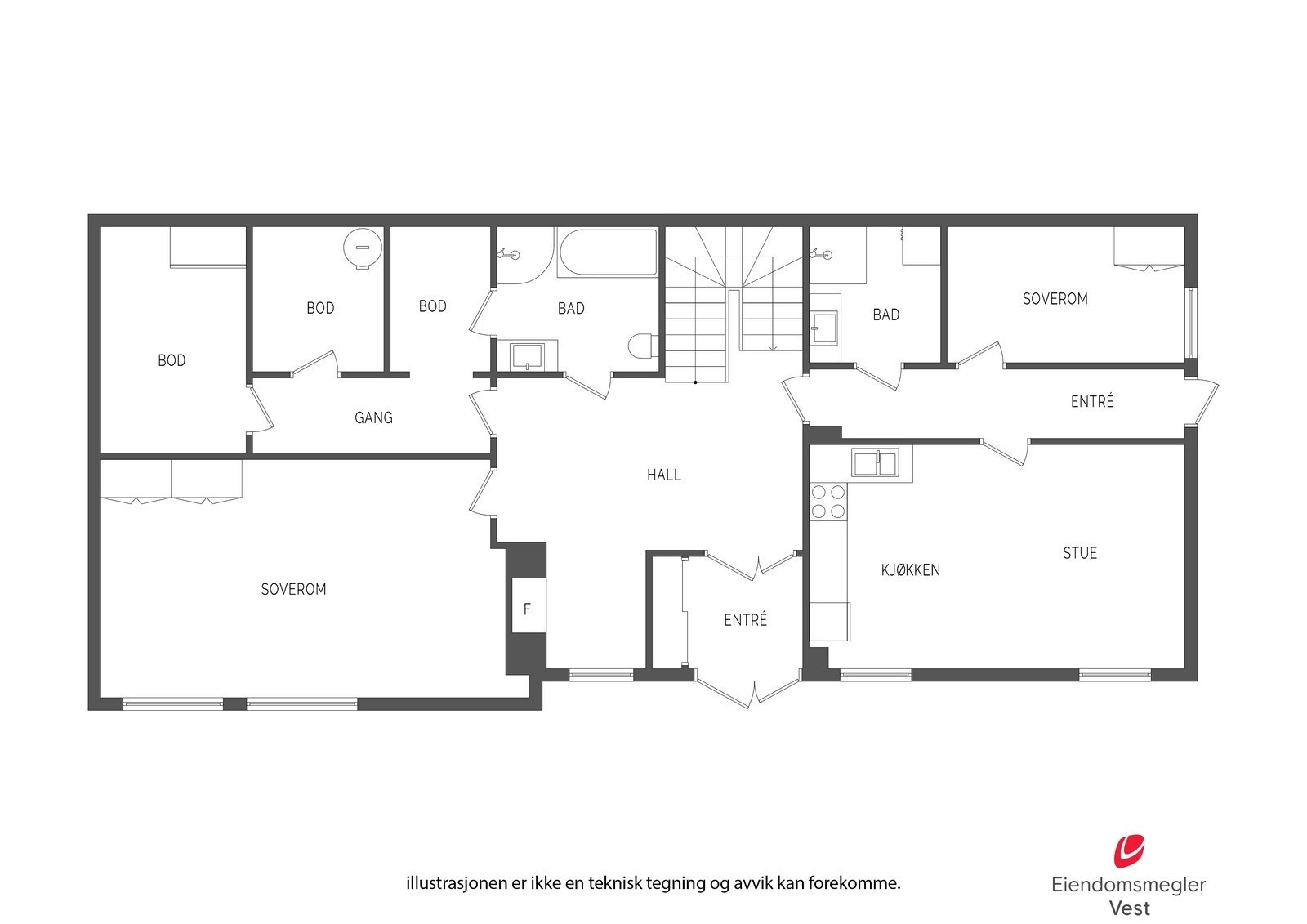 Plantegning første etasje. Galleribilde