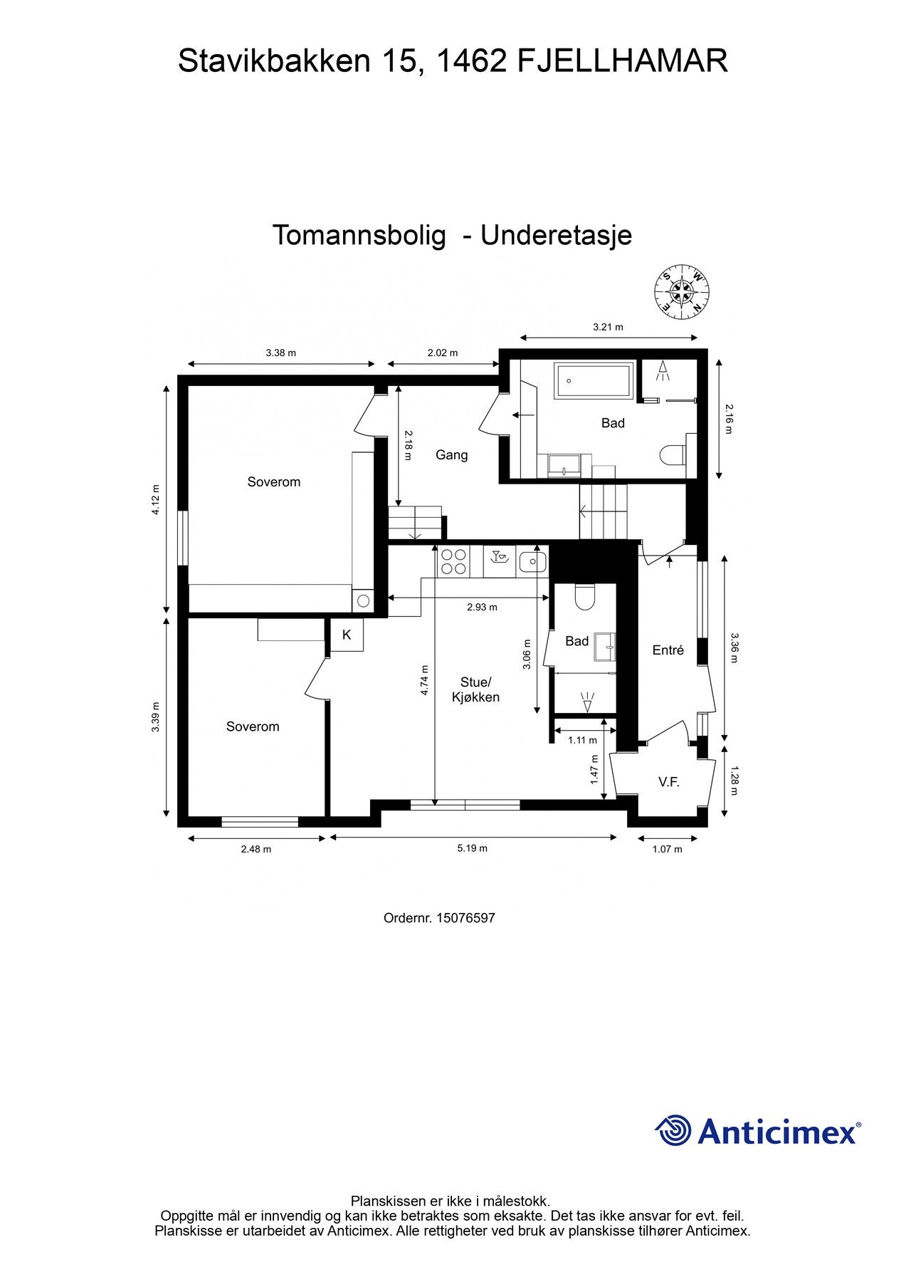 Planskisse underetasje. Galleribilde