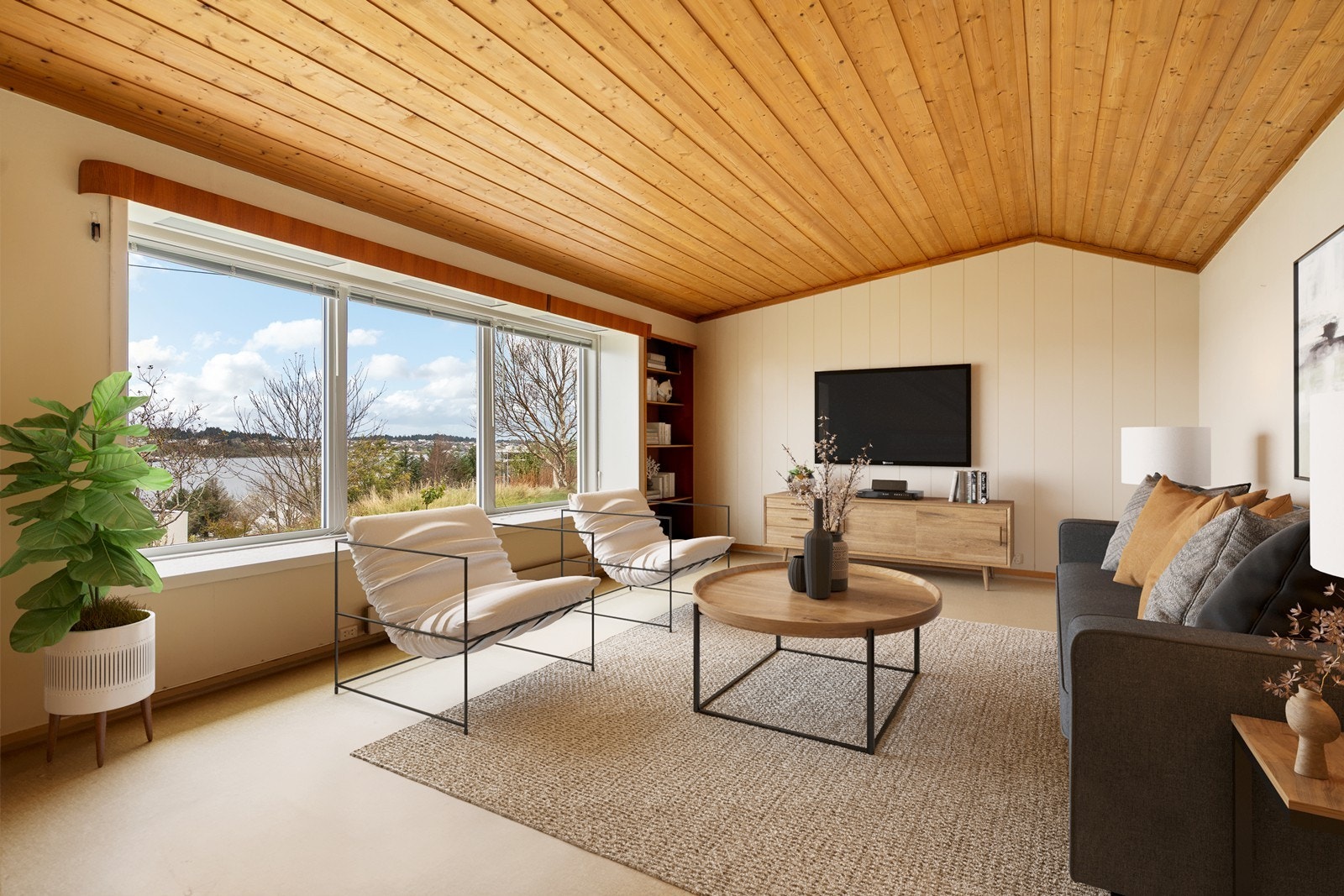 Digitalt møblert stue Galleribilde