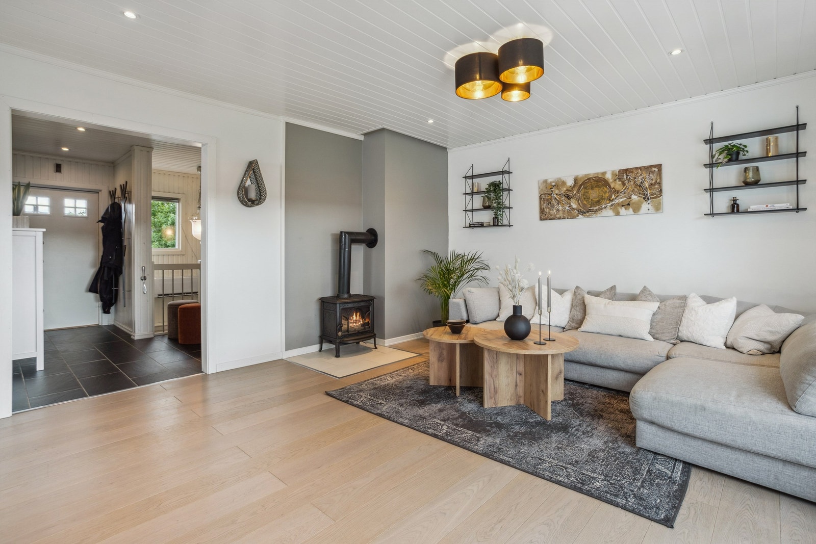 Stue med peisovn Galleribilde