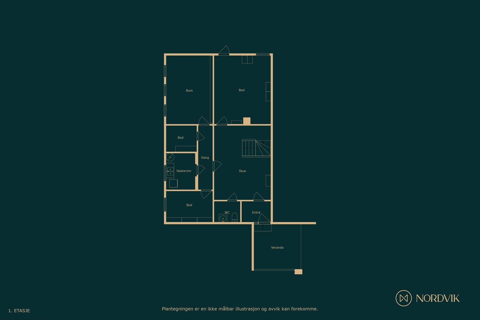 Plantegning 1. etasje Galleribilde