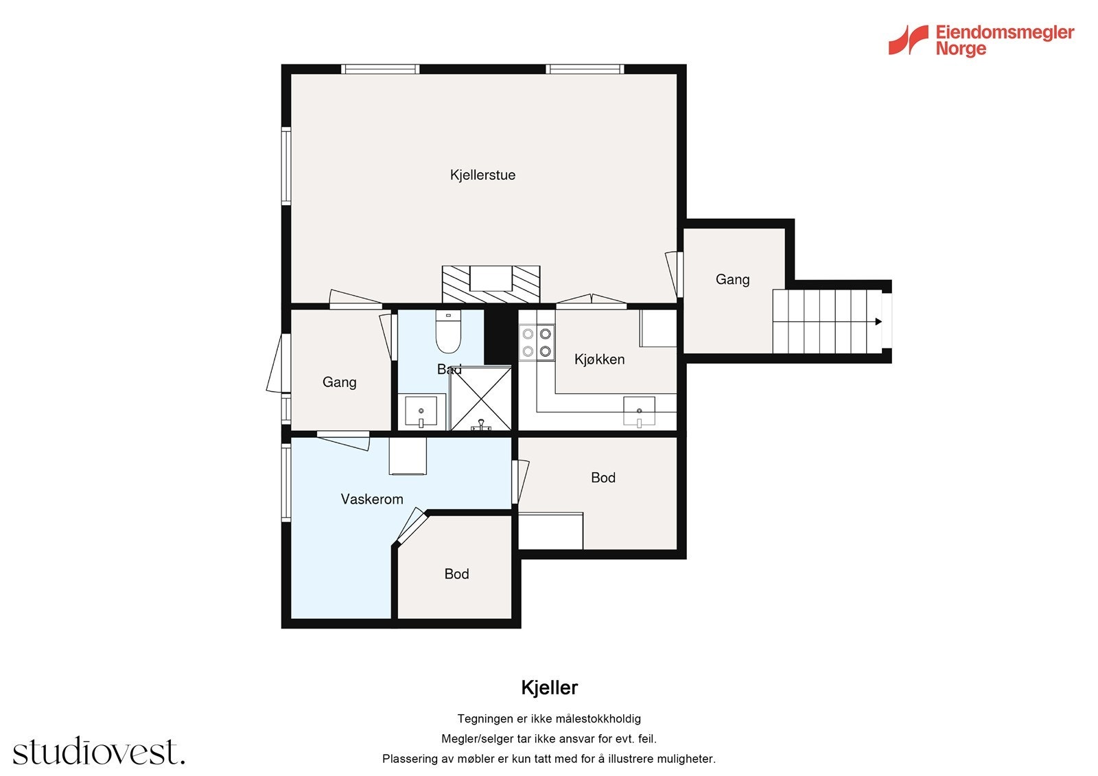 Plantegning kjeller. Galleribilde