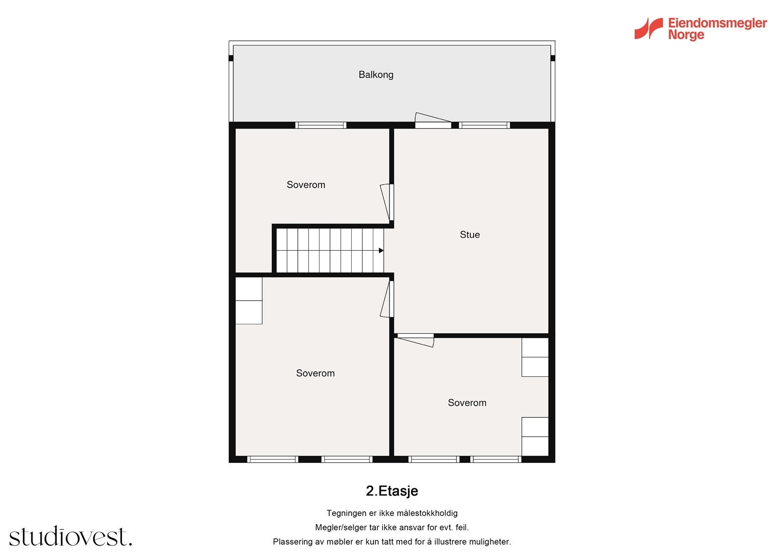 Plantegning andre etasje. Galleribilde