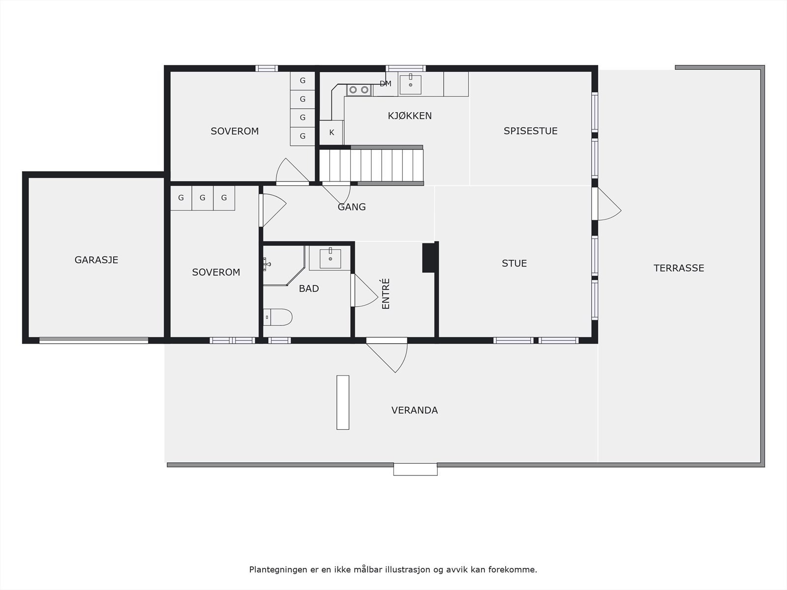 Plantegning, 1. etasje. Galleribilde