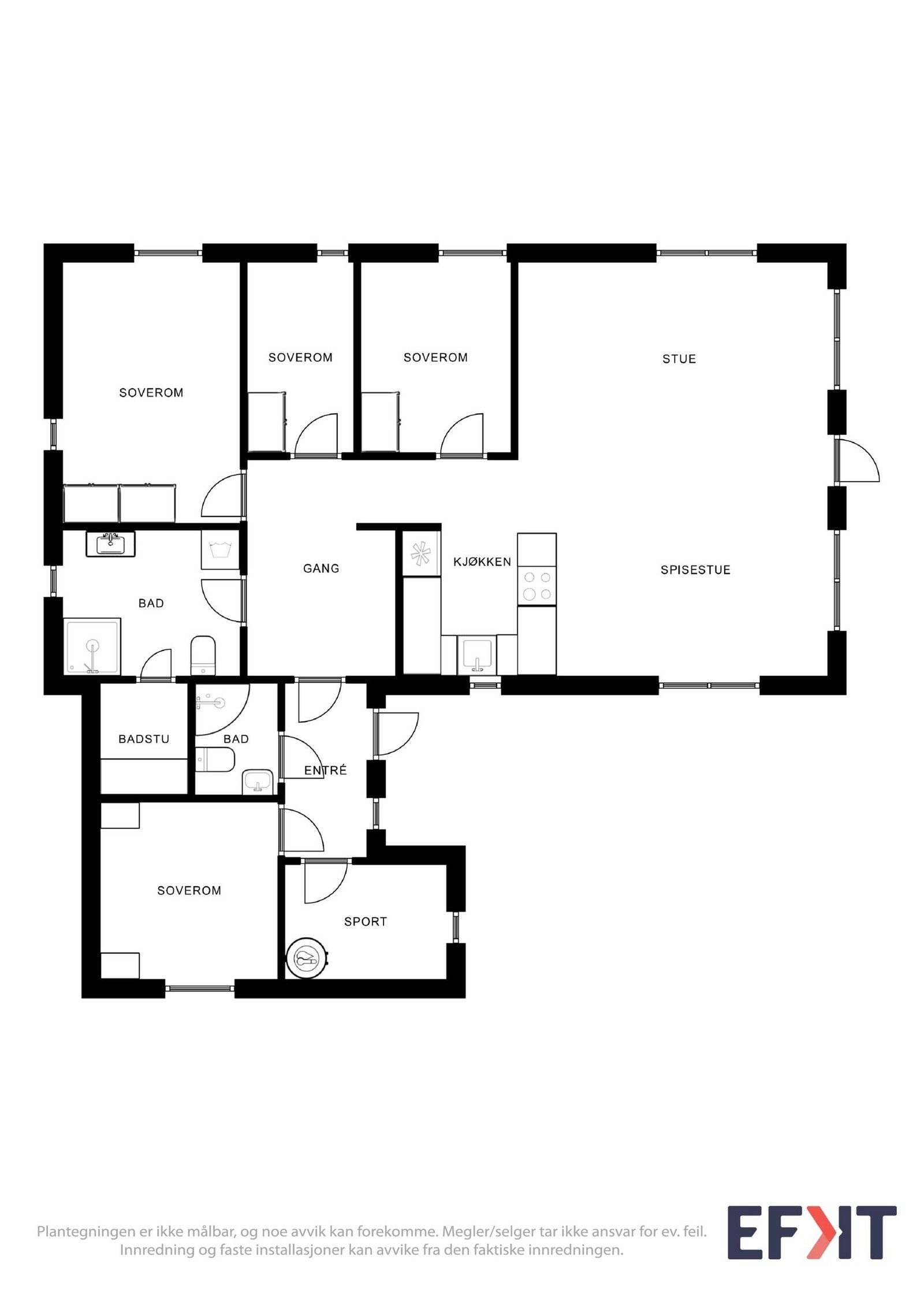 Planløsing av hytta. Galleribilde