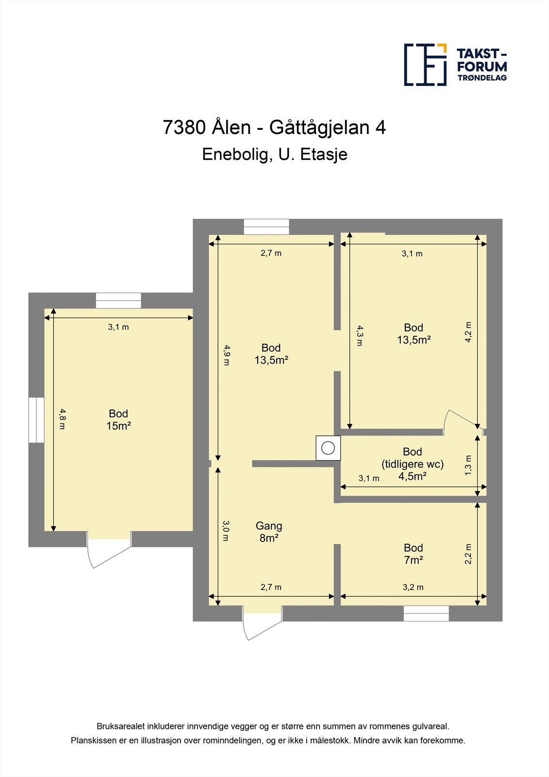 Planskisse kjeller. Galleribilde