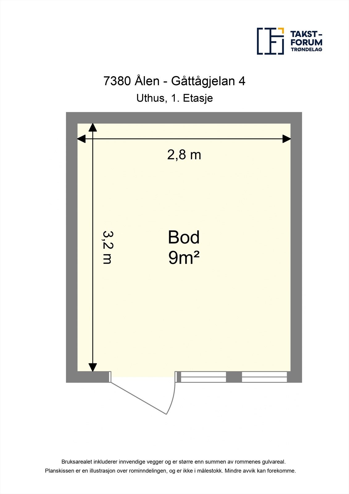 Planskisse uthus. Galleribilde