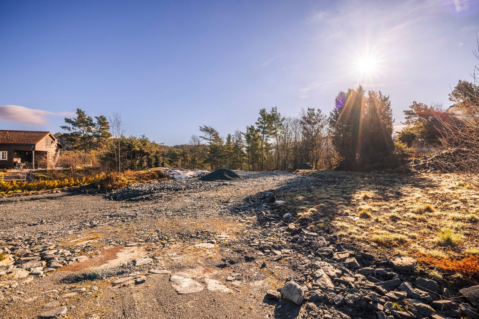 Tomten måler over 1 mål og er klargjort for å bygge. Galleribilde
