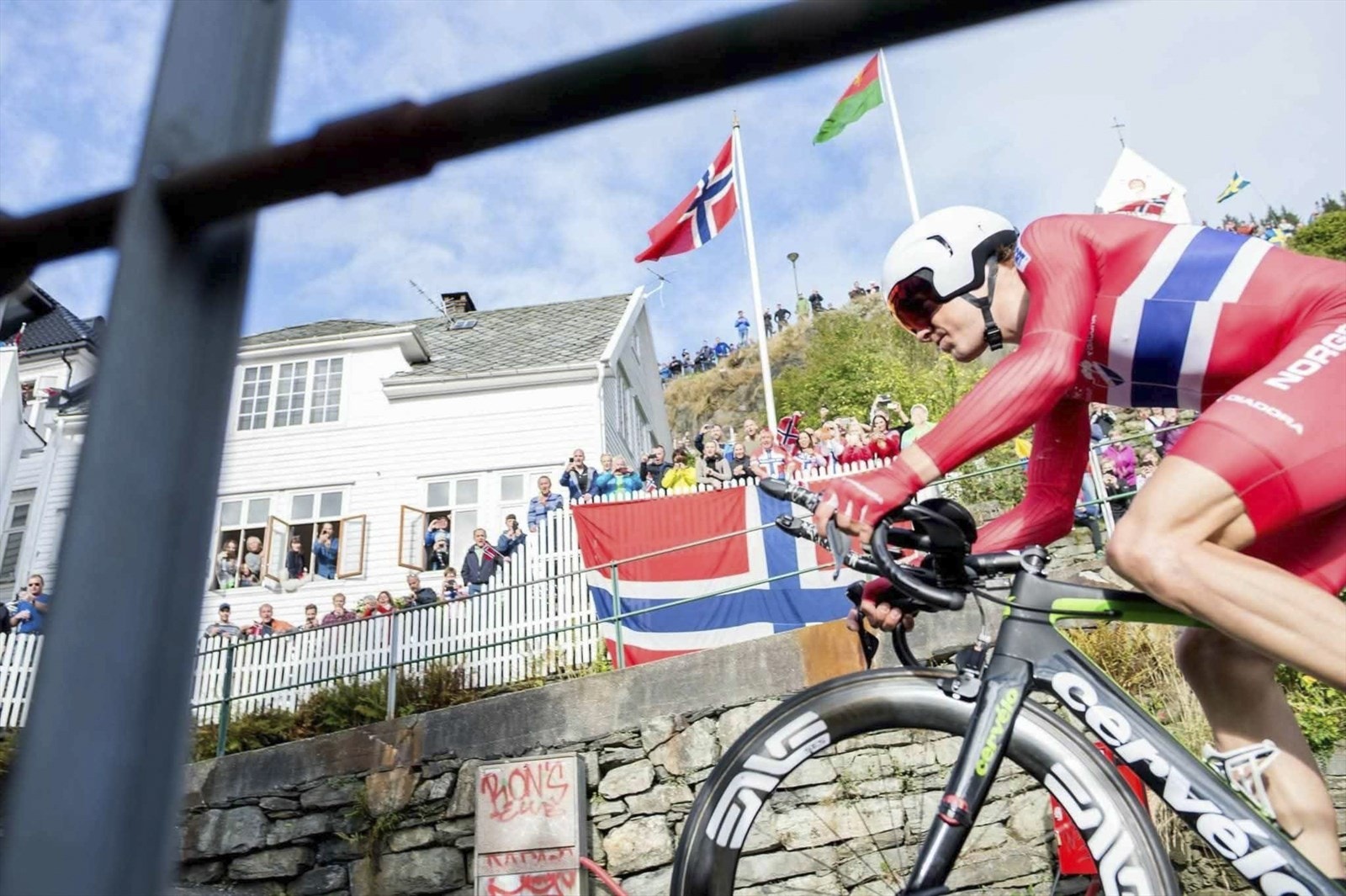 Edvald Boasson-Hagen under sykkel VM i Bergen i 2017. Galleribilde