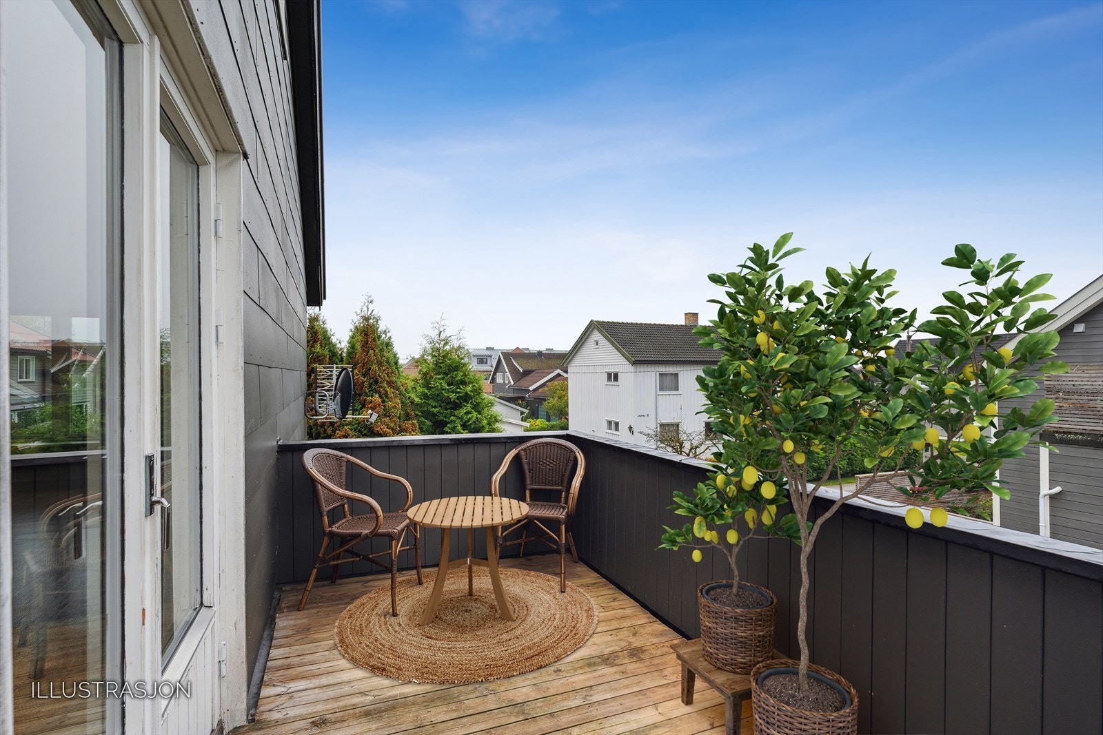 På balkongen kan du nyte sola hele dagen! Galleribilde