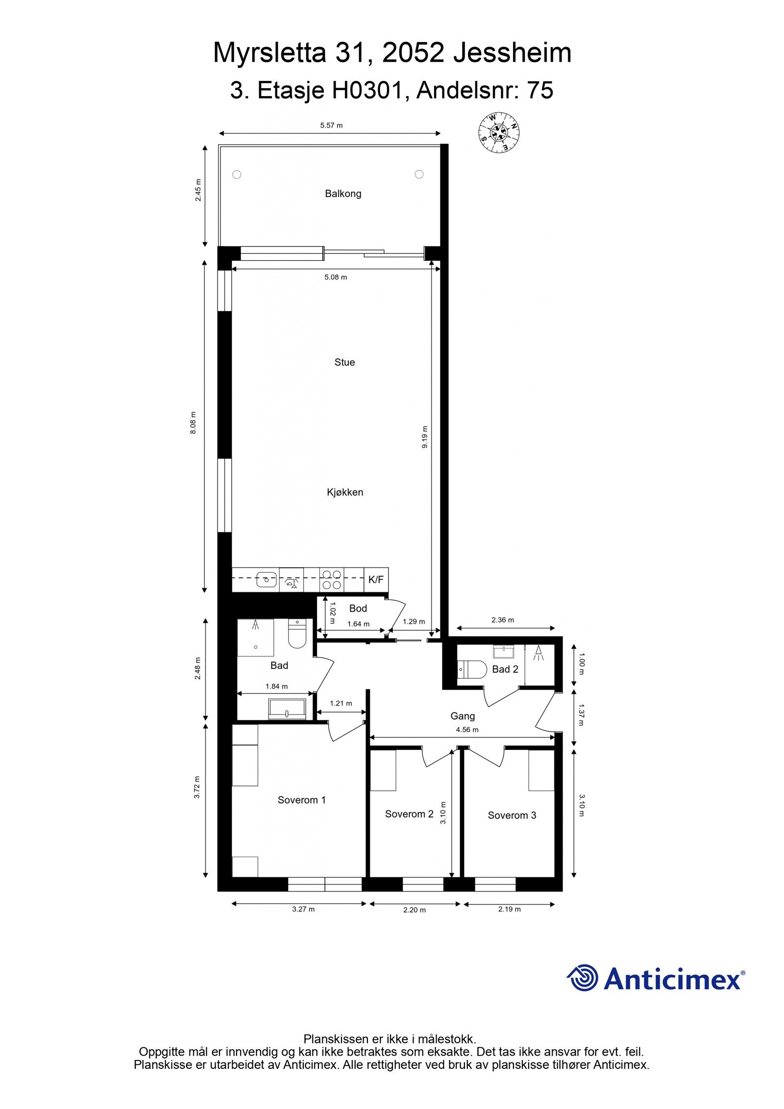 Leiligheten har en praktisk planløsning med lun atmosfære. Galleribilde