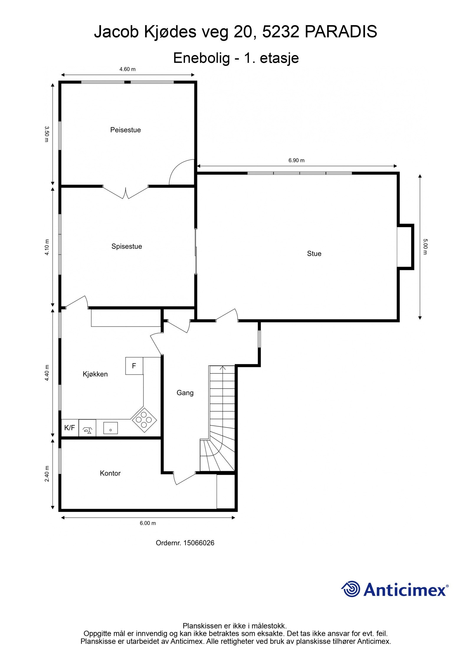 Planskisse 1. etasje (det tas forbehold om feil/avvik). Galleribilde
