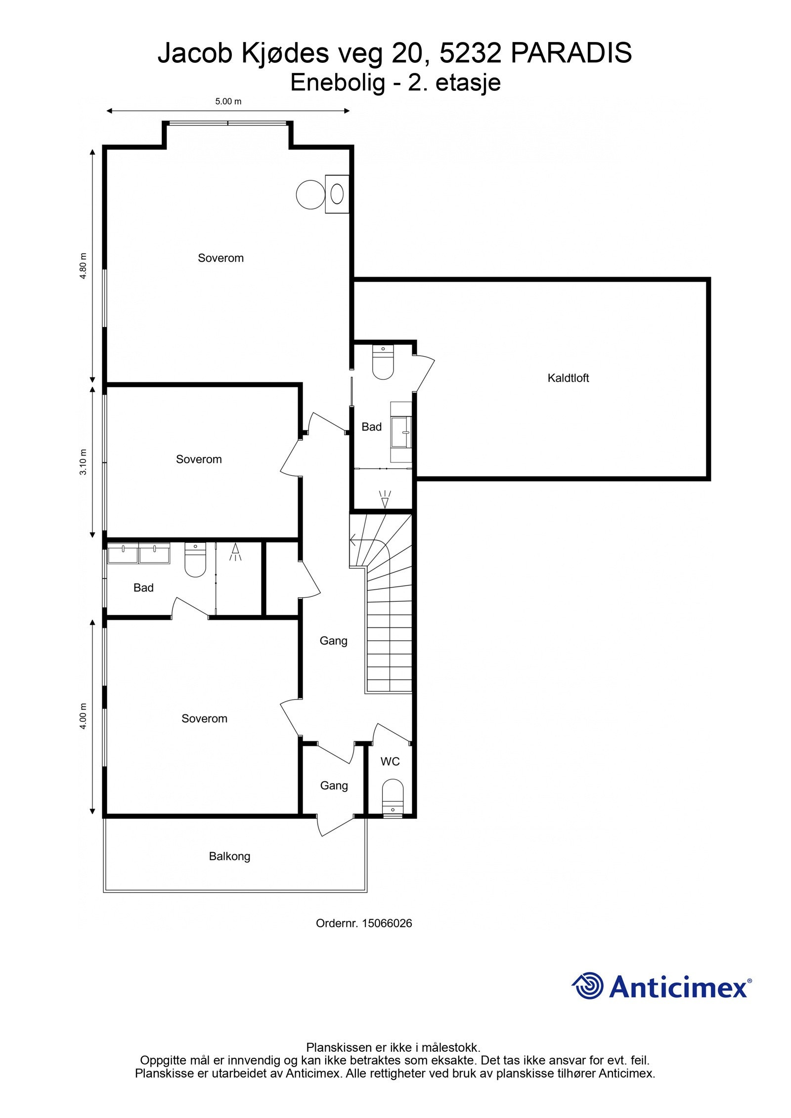 Planskisse 2. etasje (det tas forbehold om feil/avvik). Galleribilde