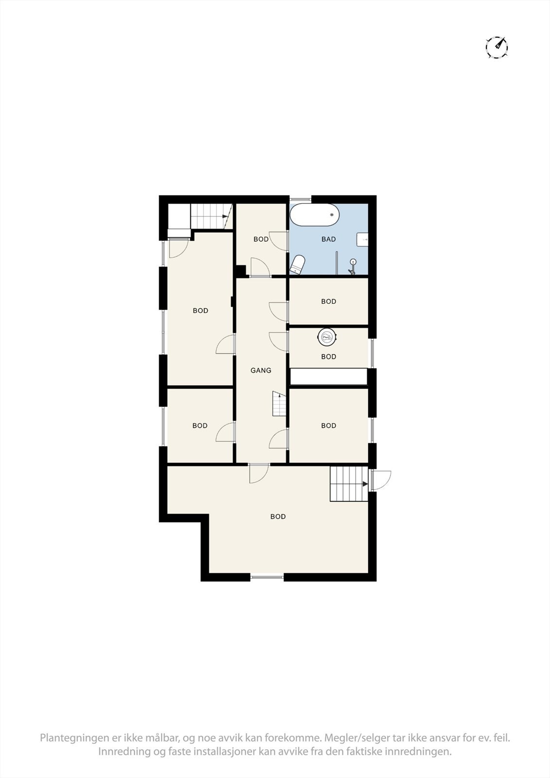 Plantegning kjeller - Sommarøyvegen 106. Galleribilde