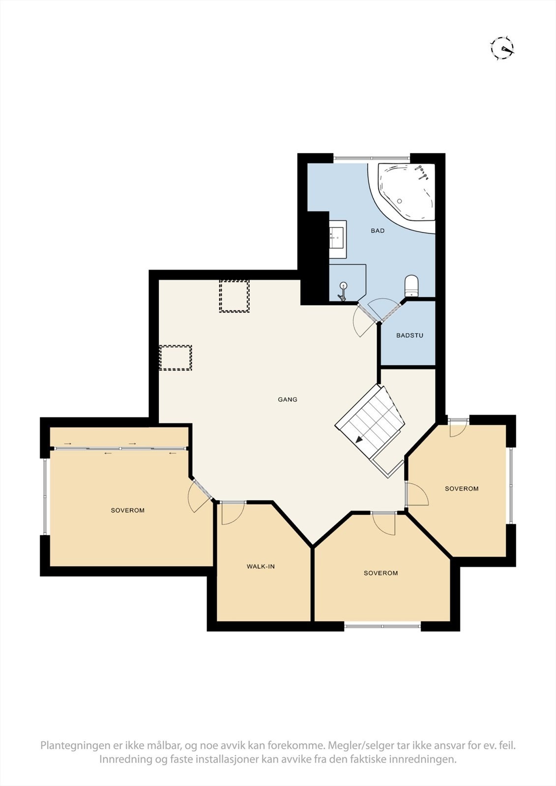 Plantegning loftsetasjen Galleribilde