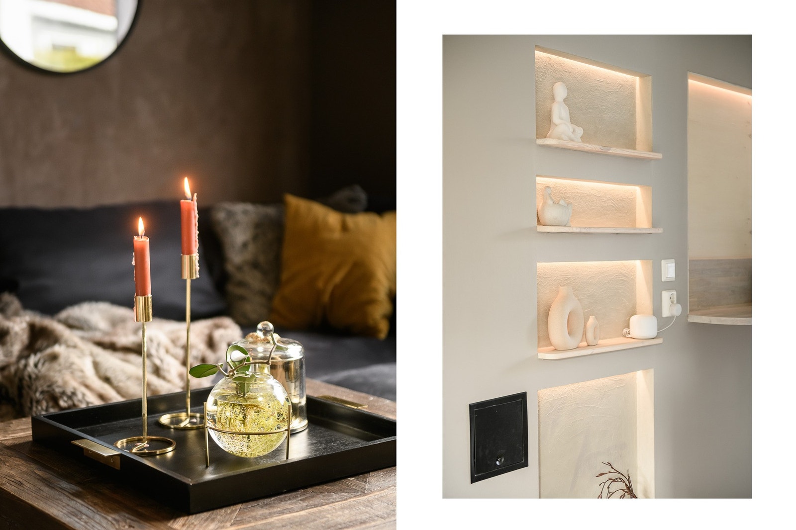 Gjennomtenkte detaljer og materialvalg gir stuen et moderne og personlig uttrykk. Galleribilde