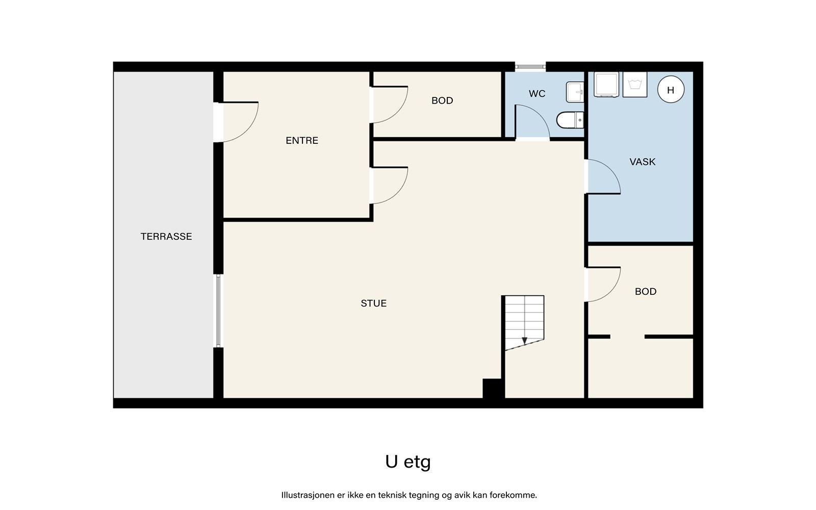 Plantegning underetasje. Galleribilde