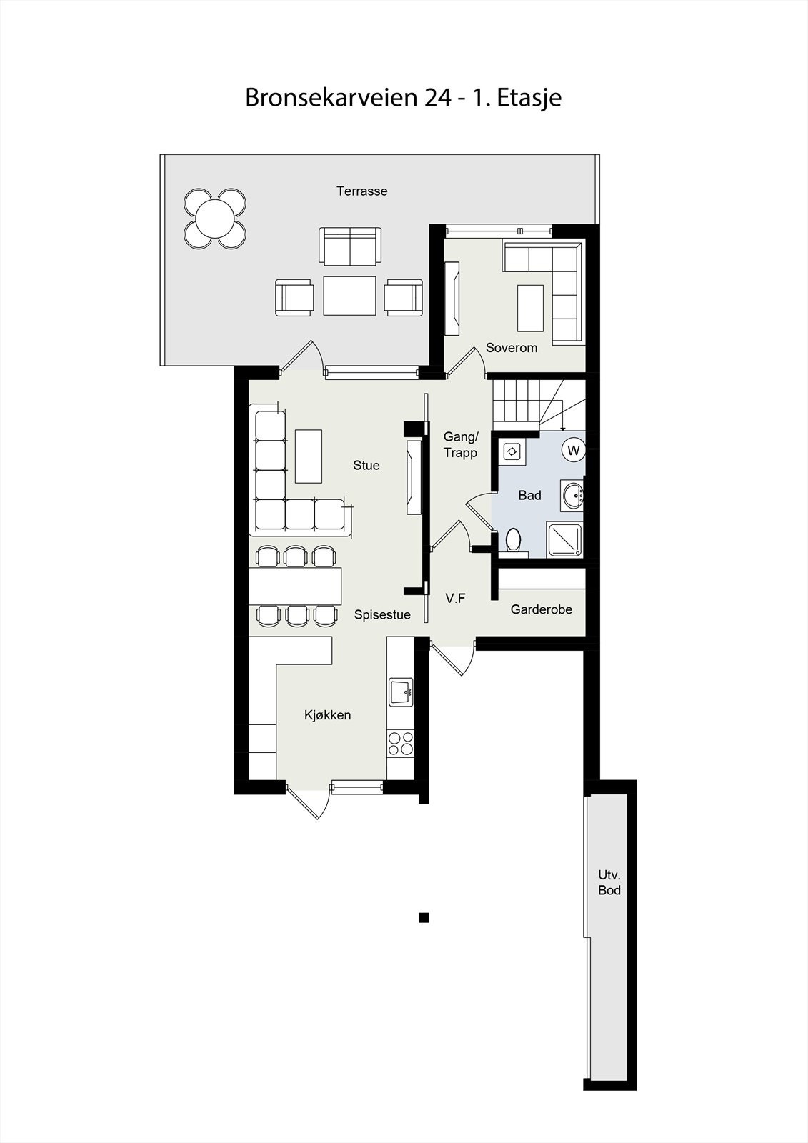 Plantegning 1.etg Galleribilde