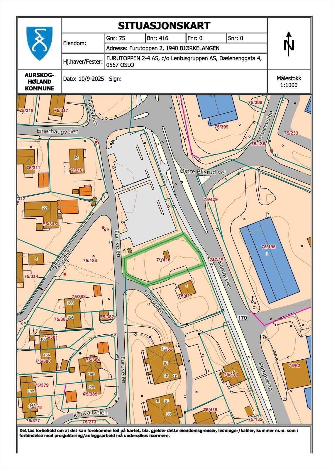 Tomt bnr. 416. Galleribilde