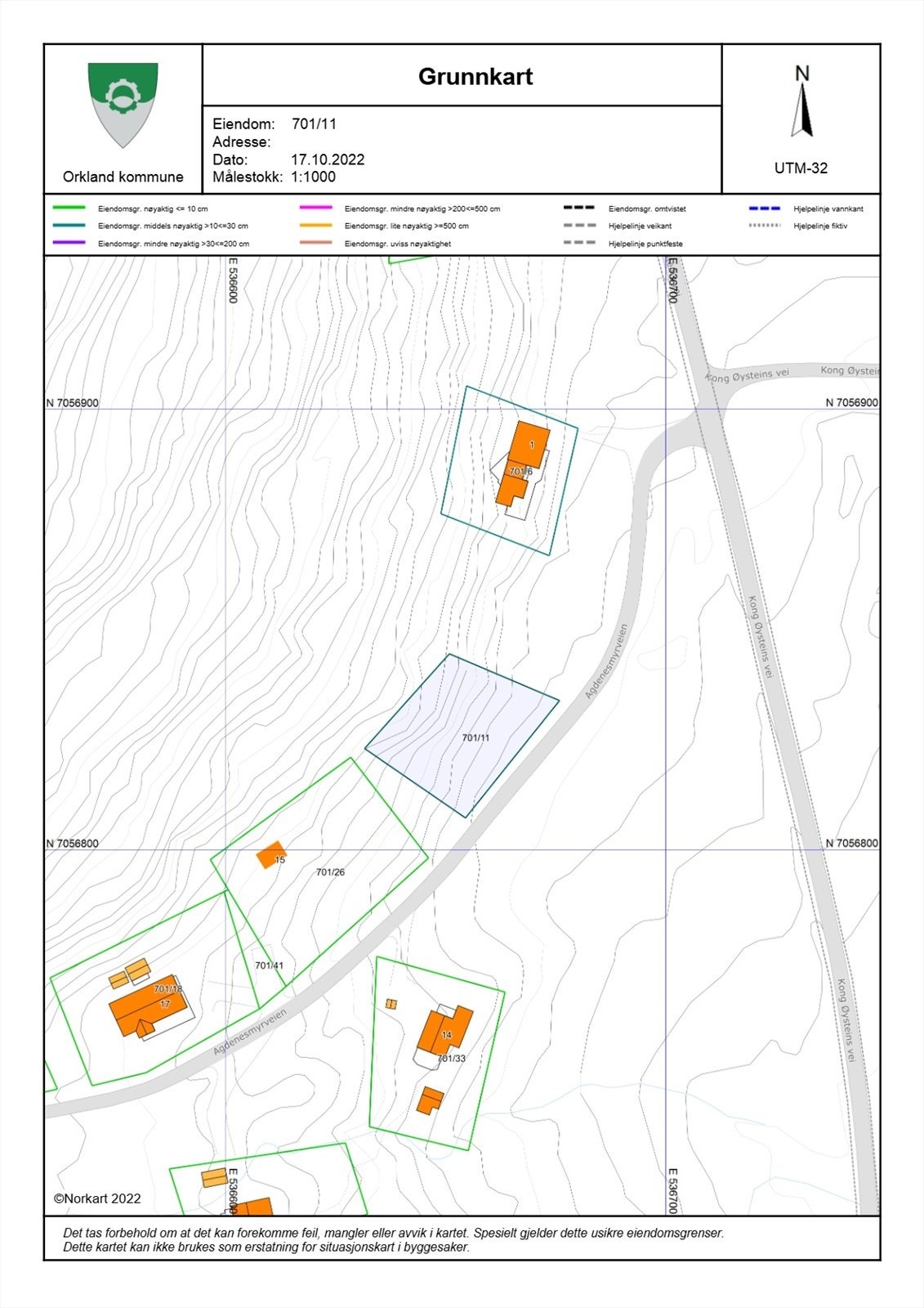 Tomten har betegnelse 701/11. Galleribilde