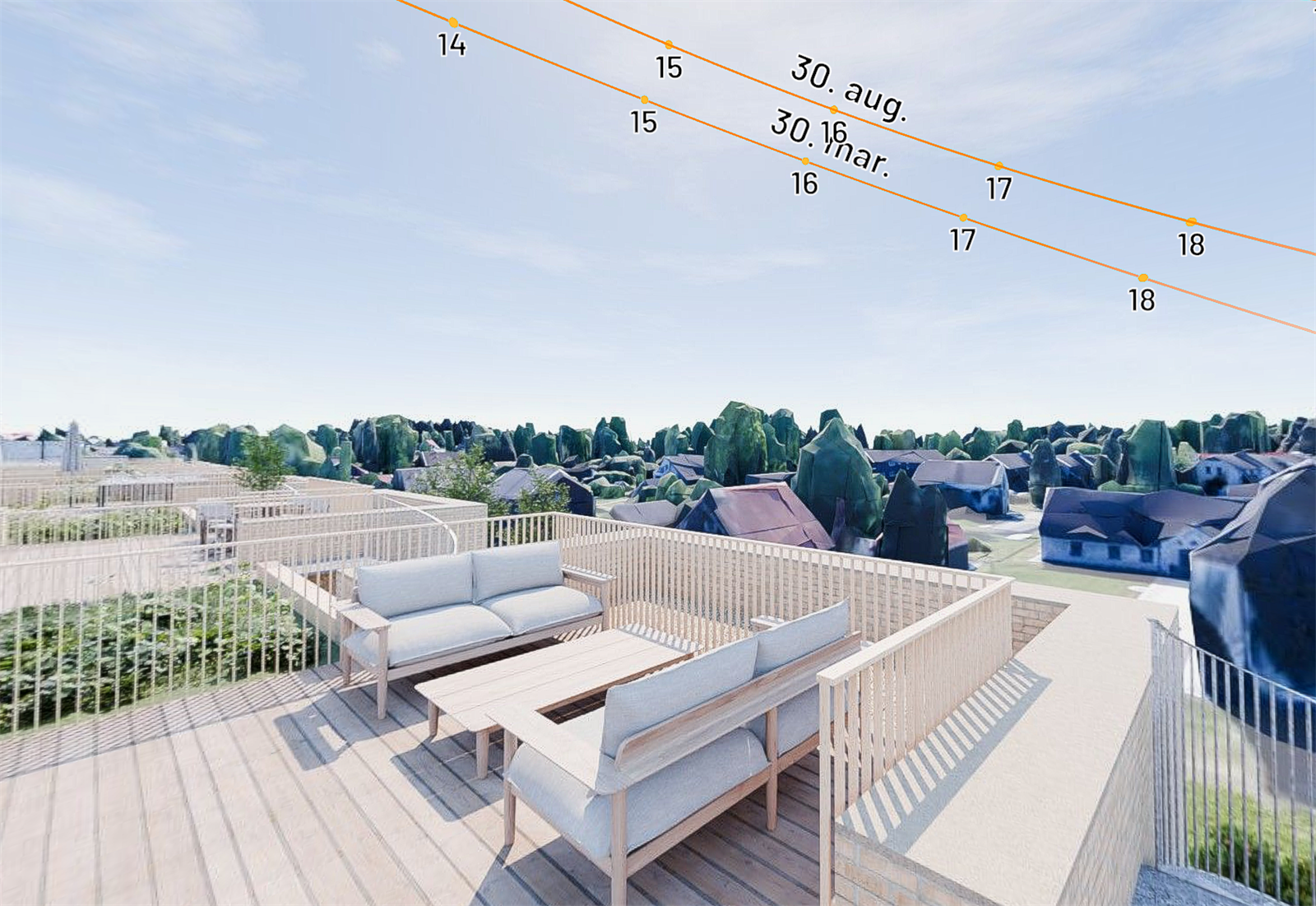 Privat takterrasse på 34 kvm Galleribilde